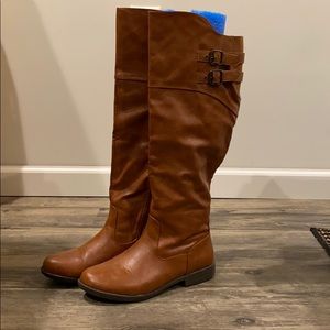 Brown tall boots